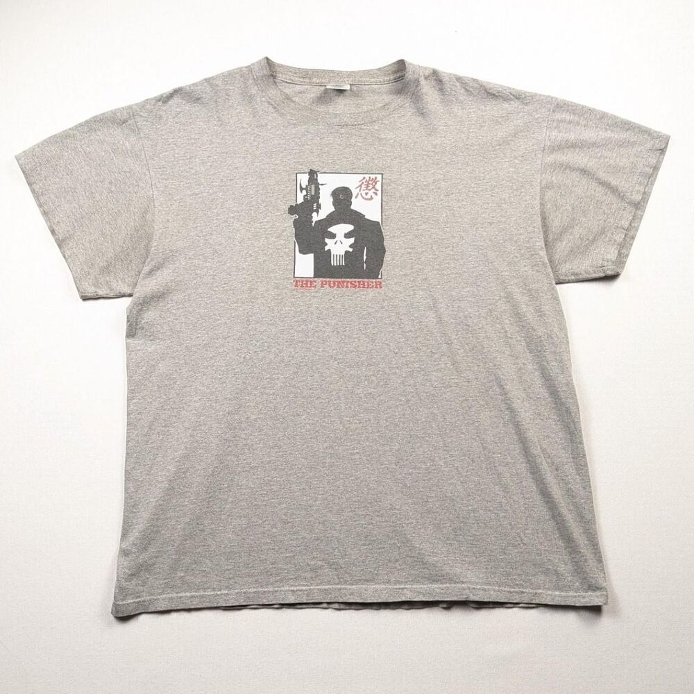Vintage The Punisher Marvel Comics Grey T-shirt Size XL Delta Made in USA